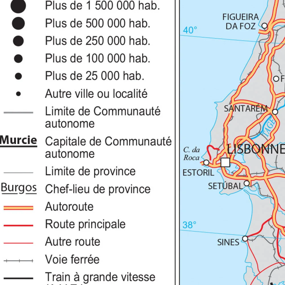 150*100cm The Spain Transportation Map in French Wall Art Poster Non-woven Canvas Painting School Supplies Home Decor thumbnail 5