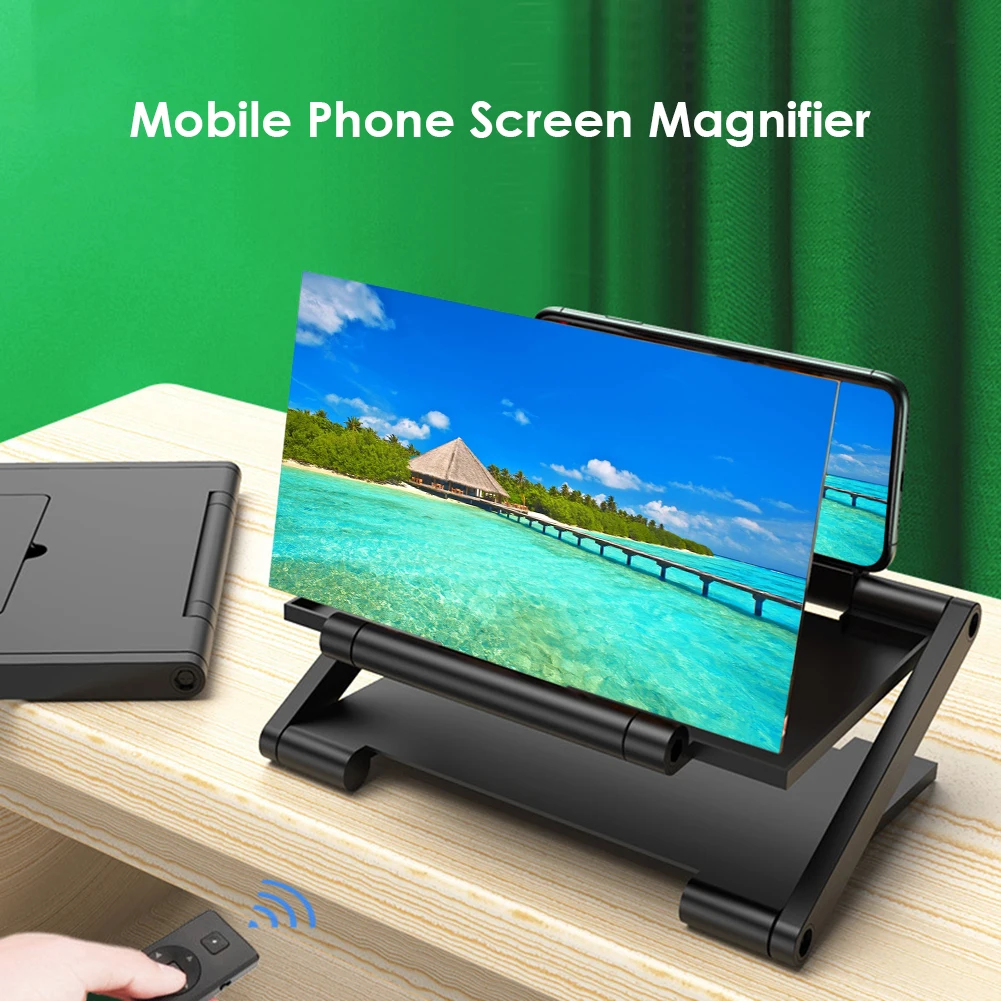 8 inch 3D Phone Screen Amplifier Mobile Cinema Display Enlarged Magnifier HD Video Amplifier Phone Stand Dropshipping thumbnail 3