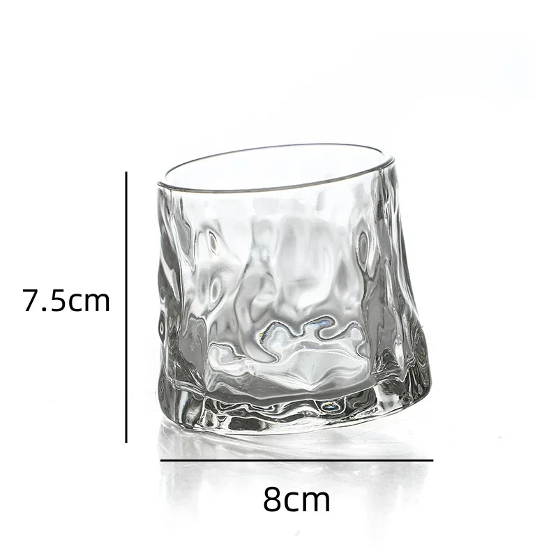 200ML Whiskey Glasses Cup Novelty Rotatable Arware Old Fashioned Wine Glass with Wooden Base for Juice Tea Bar Drinking Tools thumbnail 6