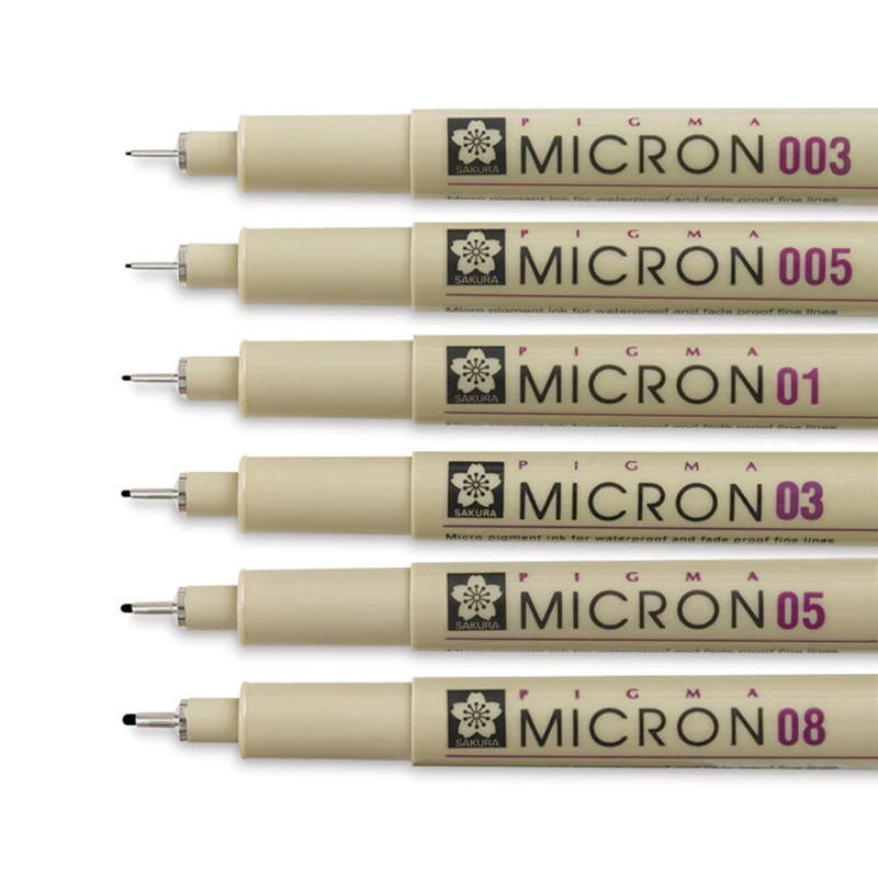 Sakura Liner Pen Set 1 Piece Waterproof Black Fineliner Micron Design Sketch Drawing Artist Markers for School Supplies thumbnail 5