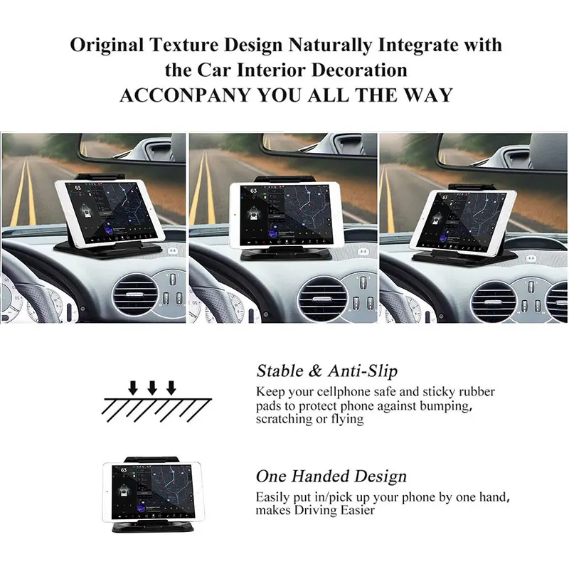 Truck Phone Mount Holder Sticky Suction Cup Universal Hud Design Shown Dashboard Cell Phone Bracket Support Rack thumbnail 6