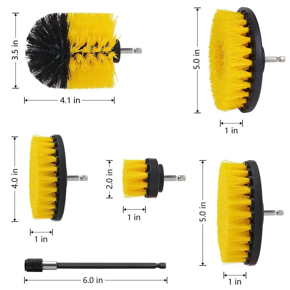 Drill Brush Attachment Set Power Scrubber Wash Cleaning Brushes Tool Kit with Extension for Clean Car Wheel Tire Glass windows thumbnail 3