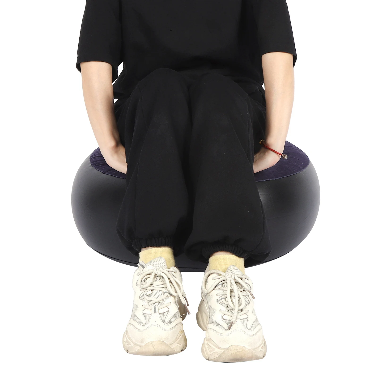 Camping Chair Inflatable Flocking Stool Portable Outdoor Camping Chair Inflatable Flocking Stool Footrest for Home Office Travel thumbnail 4