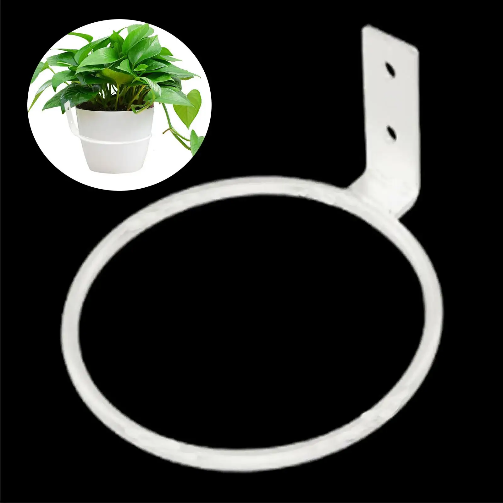 Plant Pot Ring Wall Bracket Modern Iron Wall Mount Hanging Plant Holder Plant Stand for Porches Indoor Outdoor Balcony Home thumbnail 2