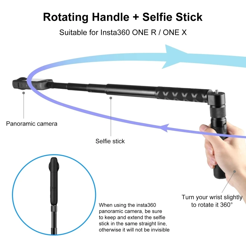 Invisible Extended Edition Selfie Stick Scalable Monopod for Insta360 X2 X3 X4  Accessories For GoPro 12 11 10 9 8 Stick Tripod thumbnail 3