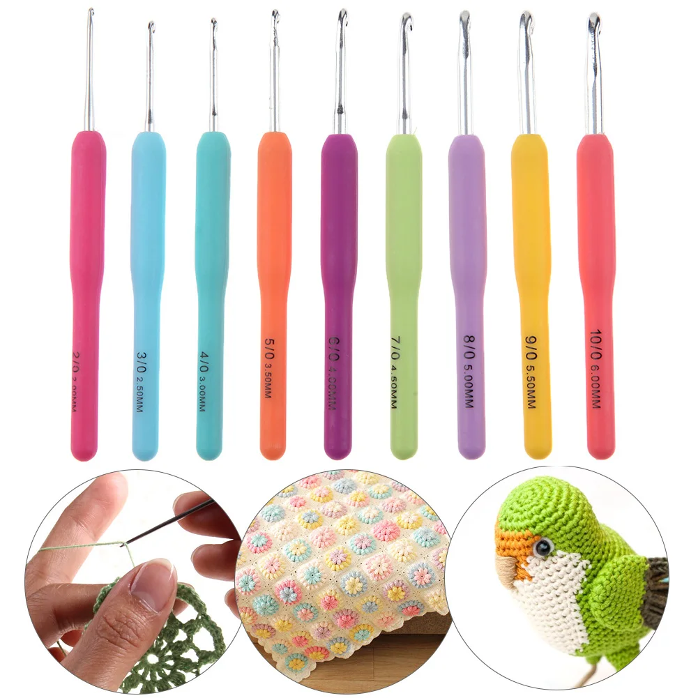 Crochet Hooks Kits with Storage Bag Soft Handle Aluminum Crochet Needles Yarn Weave Knitting Needles Set DIY Sewing Weaving Tool thumbnail 4
