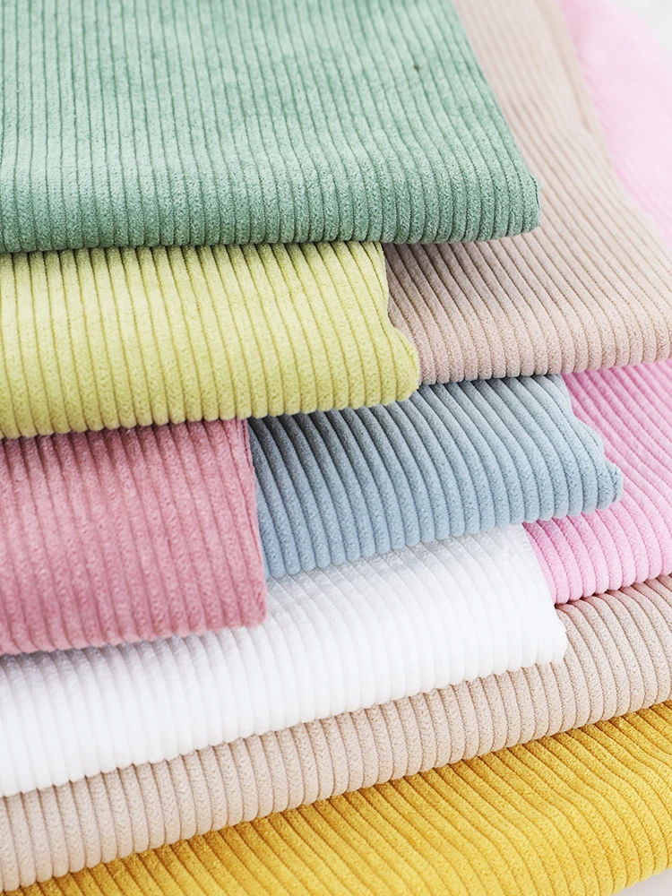 Plain Corduroy Fabric Thickend Soft By The Meter for Shirts Hoodies Clothes Trousers Handmade Diy Sewing Cloth Wearable Black thumbnail 4