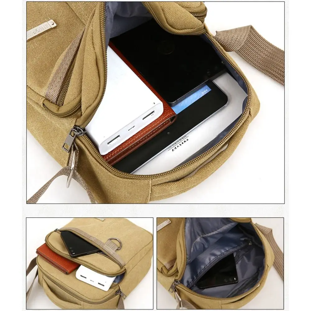 Men's Shoulder Bag Canvas Men's Sling Bag Messenger Shoulder Crossbody Bags Large Capacity Handbags Multifunctional thumbnail 2