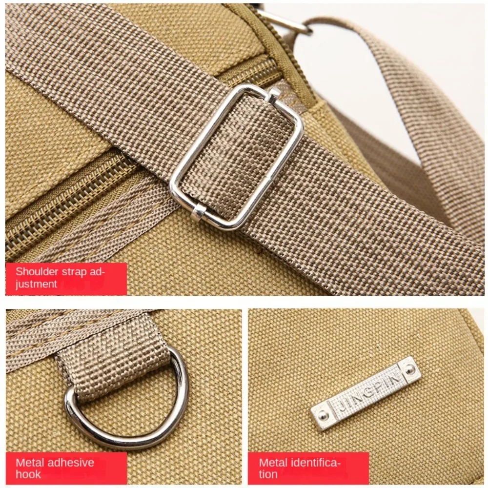Men's Shoulder Bag Canvas Men's Sling Bag Messenger Shoulder Crossbody Bags Large Capacity Handbags Multifunctional thumbnail 4