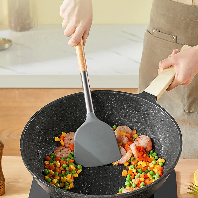 Silicone Cooking Utensil Set Heat Resistant Non Stick Cookware Spatula Shovel Kitchenware Measuring Spoons Baking Tool Set thumbnail 5