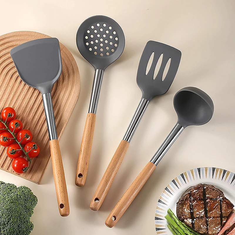 Silicone Cooking Utensil Set Heat Resistant Non Stick Cookware Spatula Shovel Kitchenware Measuring Spoons Baking Tool Set thumbnail 3