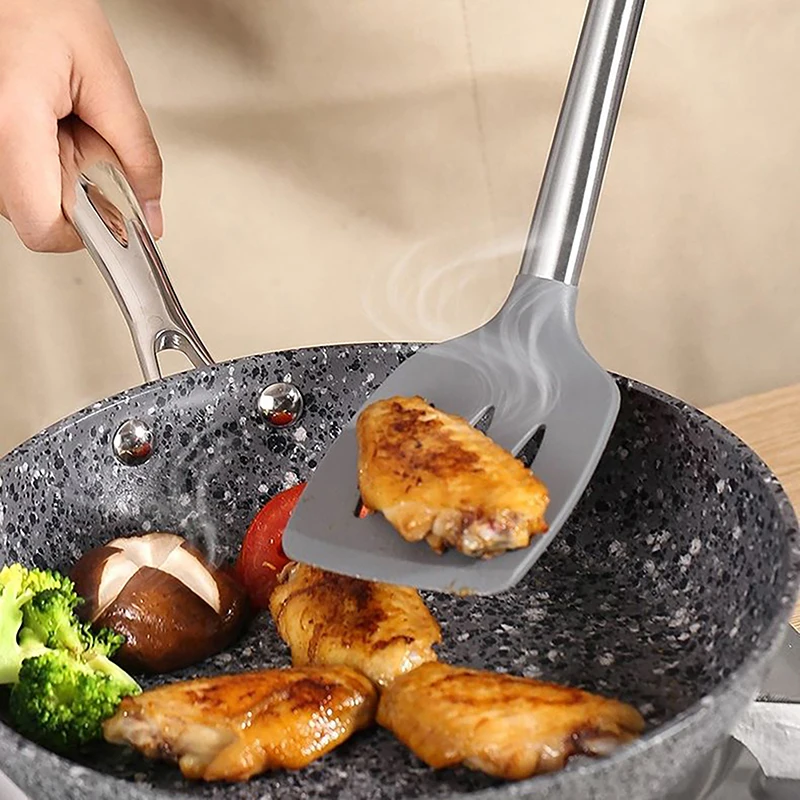 Silicone Cooking Utensil Set Heat Resistant Non Stick Cookware Spatula Shovel Kitchenware Measuring Spoons Baking Tool Set thumbnail 2