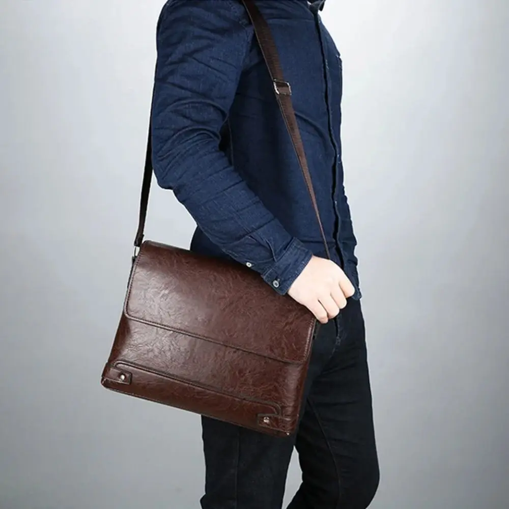 Briefcase For Men PU Leather Tote Boston Commuting Laptop Shoulder Executive Business Work Messenger Crossbody Side Designer Bag thumbnail 5
