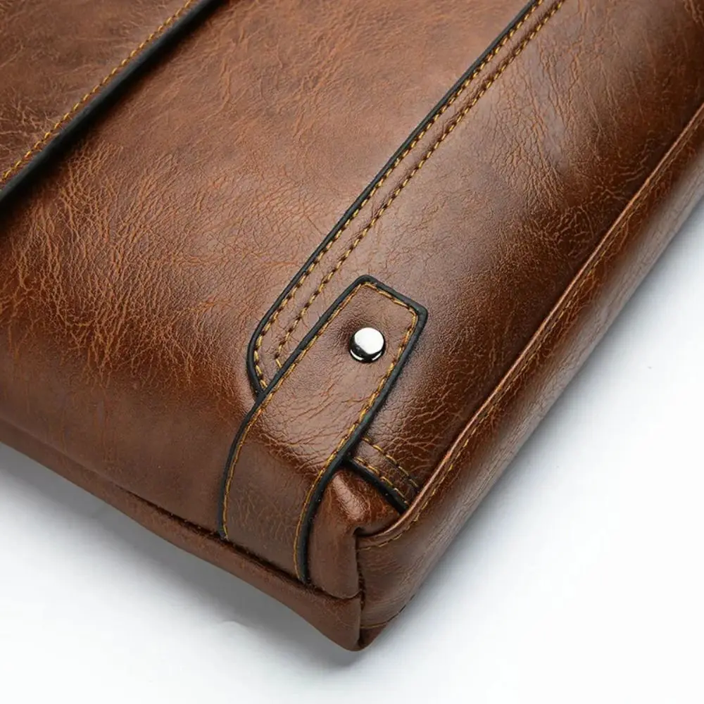 Briefcase For Men PU Leather Tote Boston Commuting Laptop Shoulder Executive Business Work Messenger Crossbody Side Designer Bag thumbnail 2