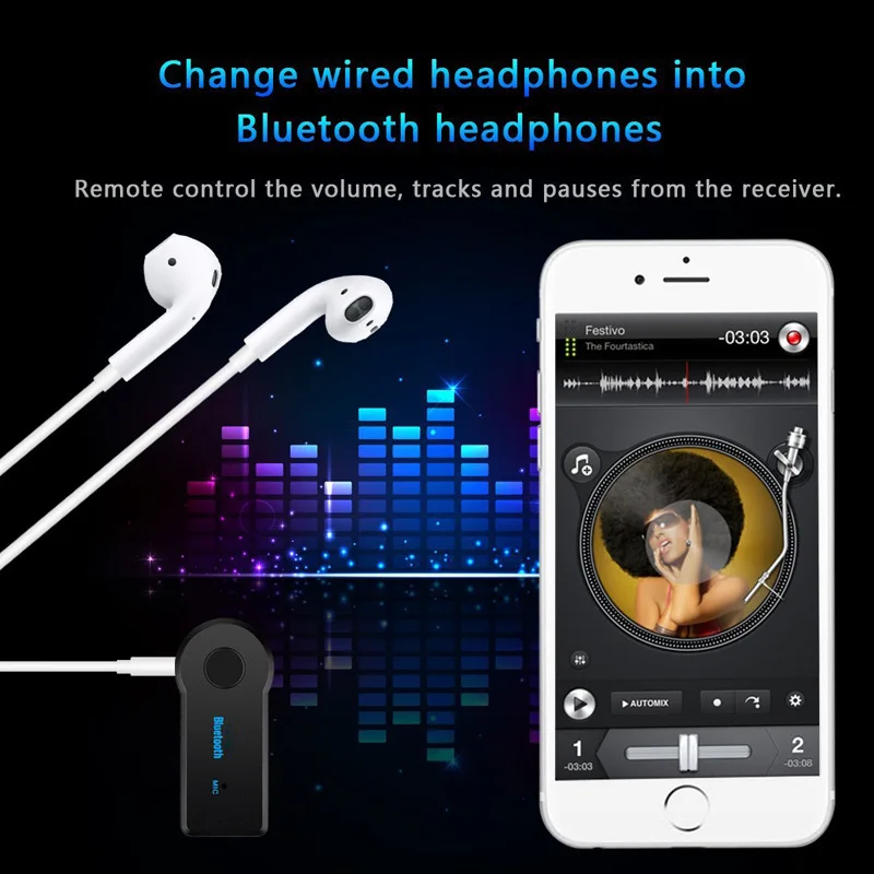 2 in 1 wireless Bluetooth 5.0 receiver 3.5mm jack for car music audio aux A2DP headphone transmitter adapter reciever handsfree thumbnail 3