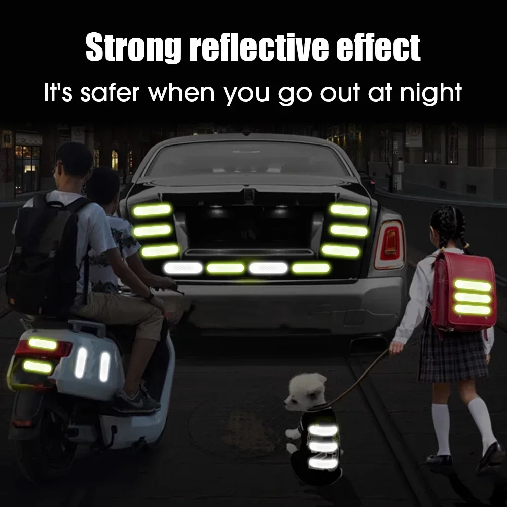 10-100Pcs Motorcycle Helmet Warning Reflective Stickers Night Safety Driving Decorative Strips Sticker Bicycle Moto Car Decals thumbnail 4