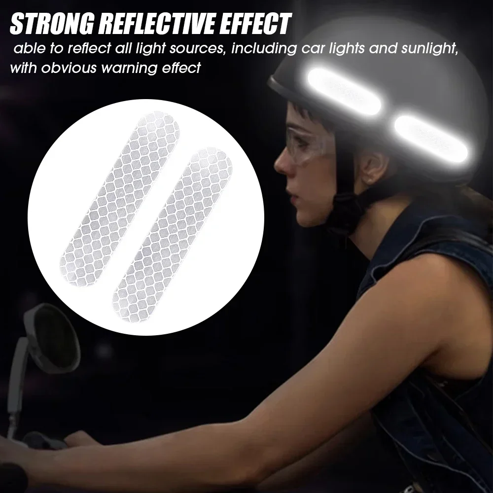 10-100Pcs Motorcycle Helmet Warning Reflective Stickers Night Safety Driving Decorative Strips Sticker Bicycle Moto Car Decals thumbnail 2