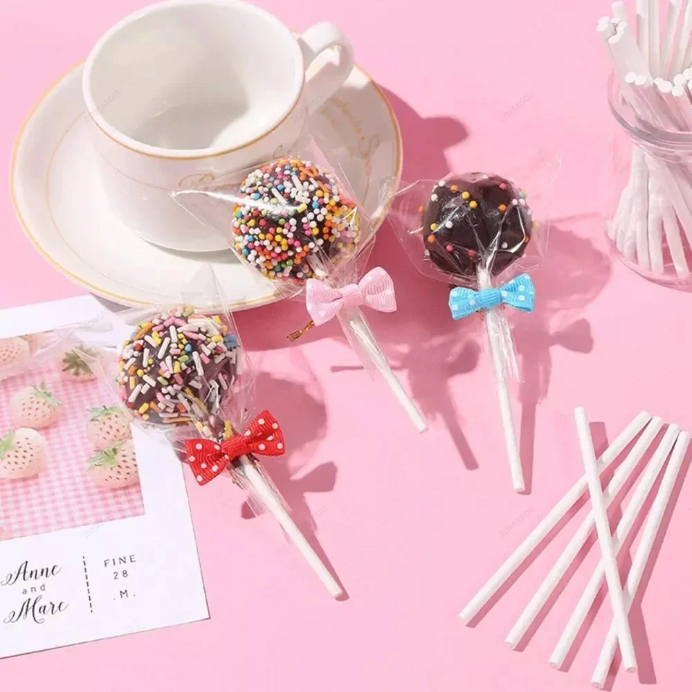 20-1500Pcs Paper Lollipop Sticks Solid Core White for Party Dining Chocolate Sugar Candy Lolly Pop Sucker sticks Cake Pop Stick thumbnail 4
