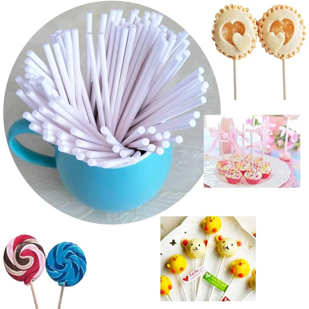 20-1500Pcs Paper Lollipop Sticks Solid Core White for Party Dining Chocolate Sugar Candy Lolly Pop Sucker sticks Cake Pop Stick thumbnail 2