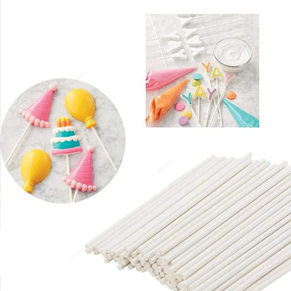 20-1500Pcs Paper Lollipop Sticks Solid Core White for Party Dining Chocolate Sugar Candy Lolly Pop Sucker sticks Cake Pop Stick thumbnail 5