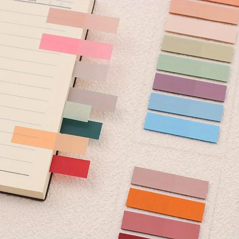 200 Sheets Morandi Transparent Fluorescent Index Tabs PET Arrow Flags Sticky Note for page Marker Planner Stickers Office thumbnail 2