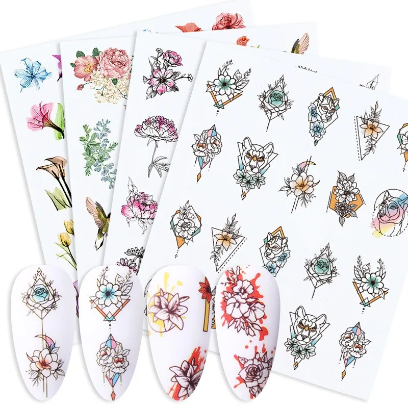 Water Stickers for Nails Stickers for Nails Inscriptions Manicure Sliders Ice Sliders for Nails Flower Sticker Nail Decoration thumbnail 6