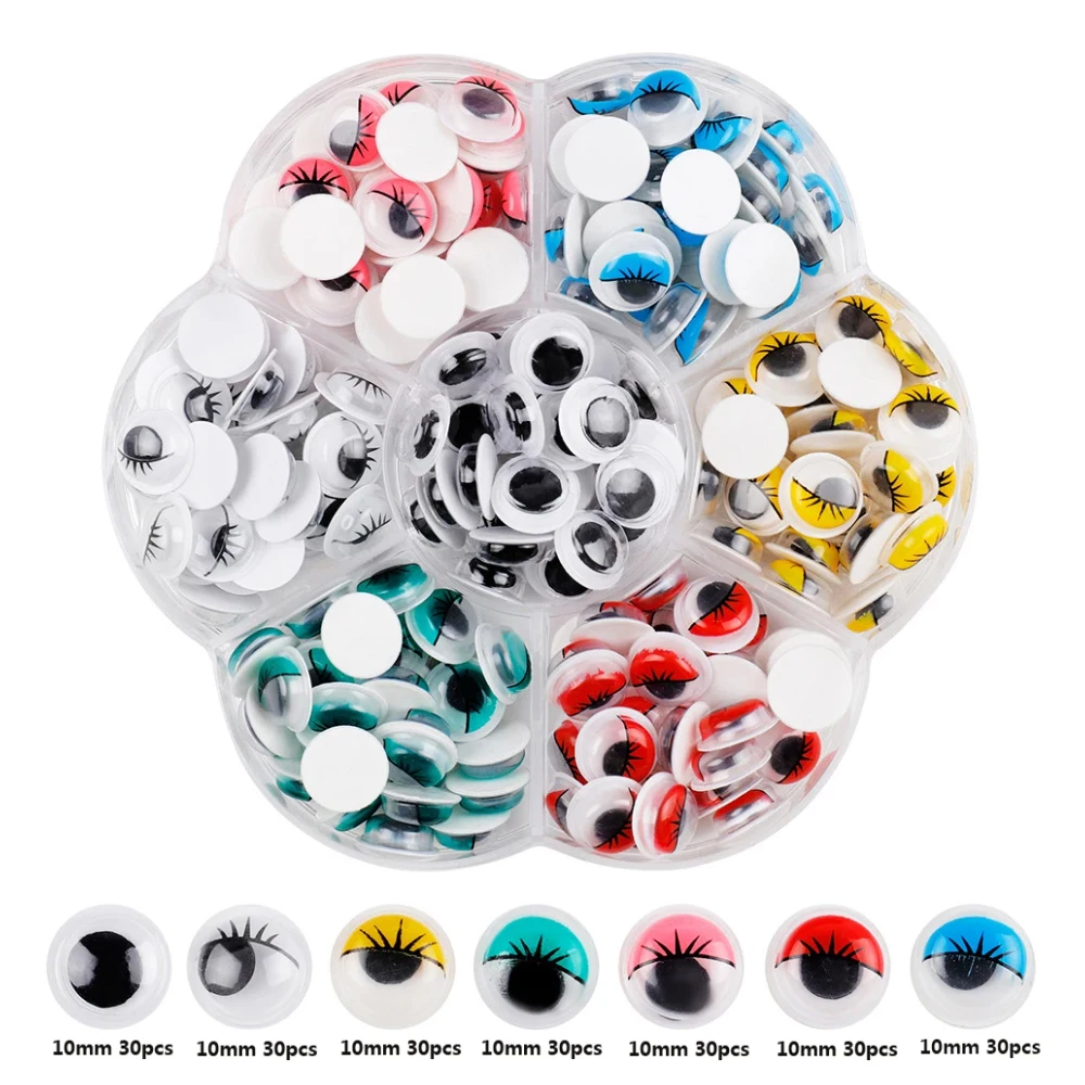 Colorful  Plastic Movable Self-Adhesive Eyes For  Children DIY Crafts Wiggly Googly Animal Eyeball  G0731 thumbnail 6