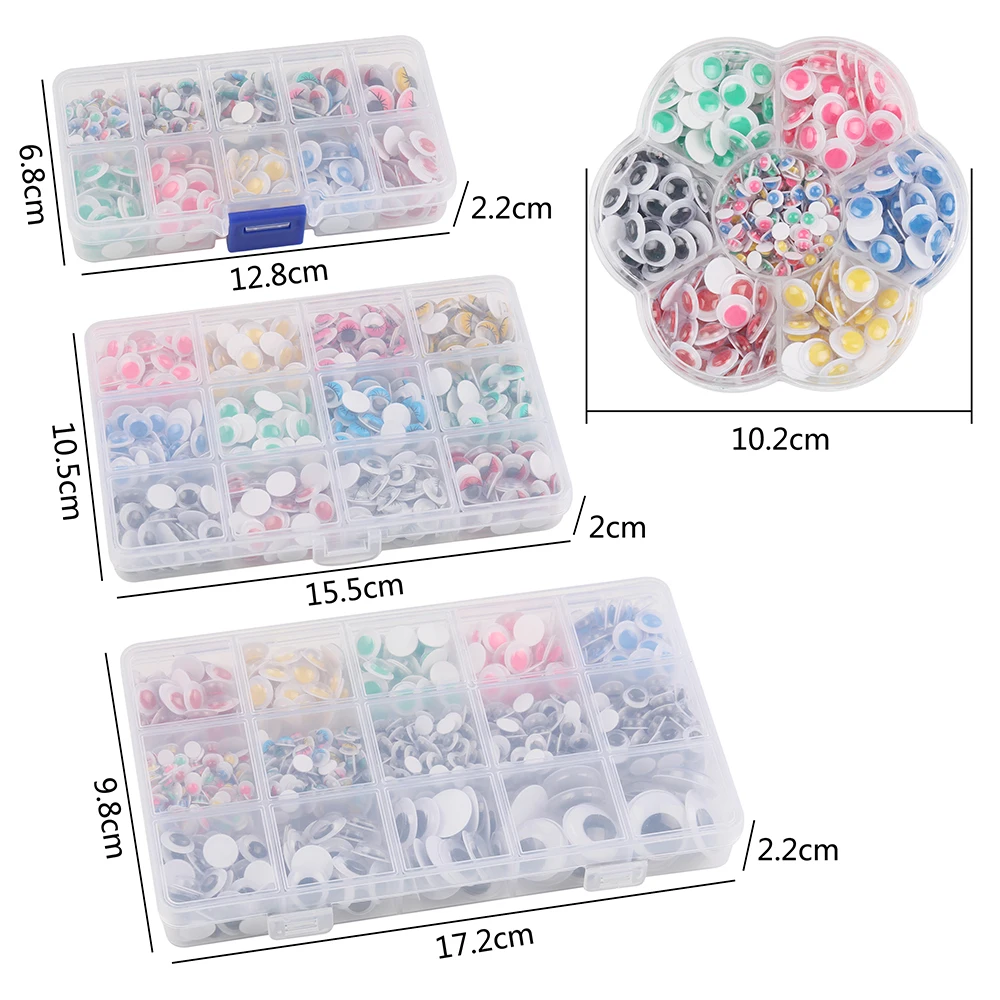 Colorful  Plastic Movable Self-Adhesive Eyes For  Children DIY Crafts Wiggly Googly Animal Eyeball  G0731 thumbnail 2