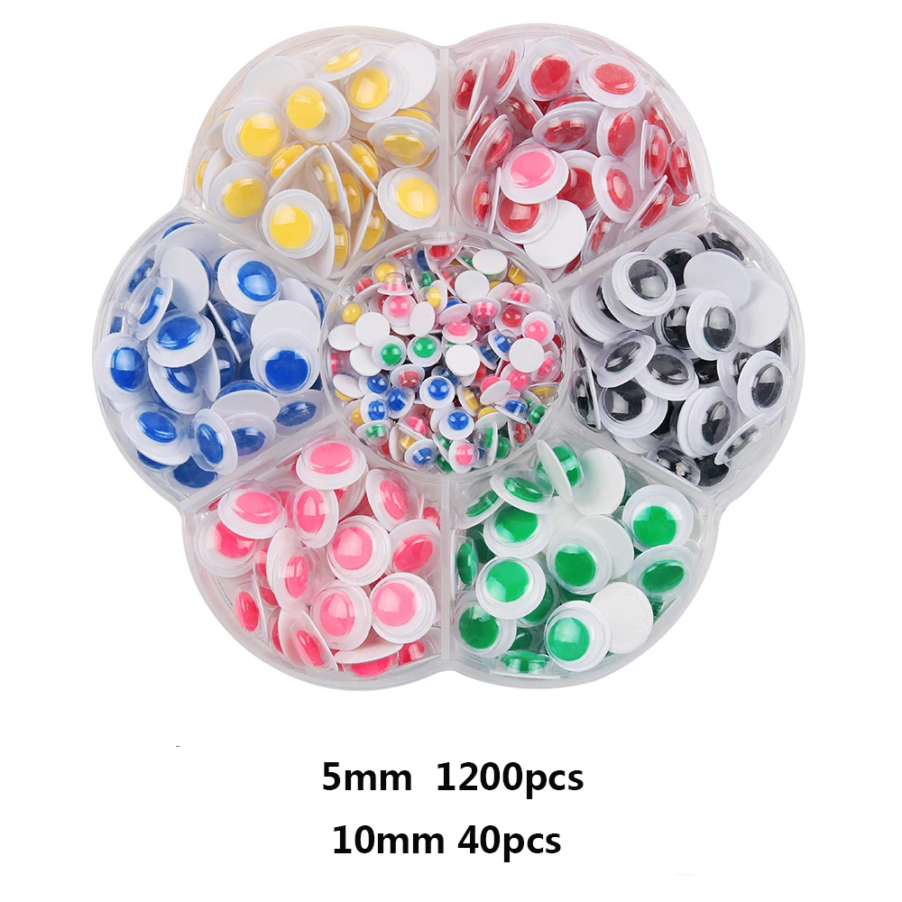 Colorful  Plastic Movable Self-Adhesive Eyes For  Children DIY Crafts Wiggly Googly Animal Eyeball  G0731 thumbnail 3