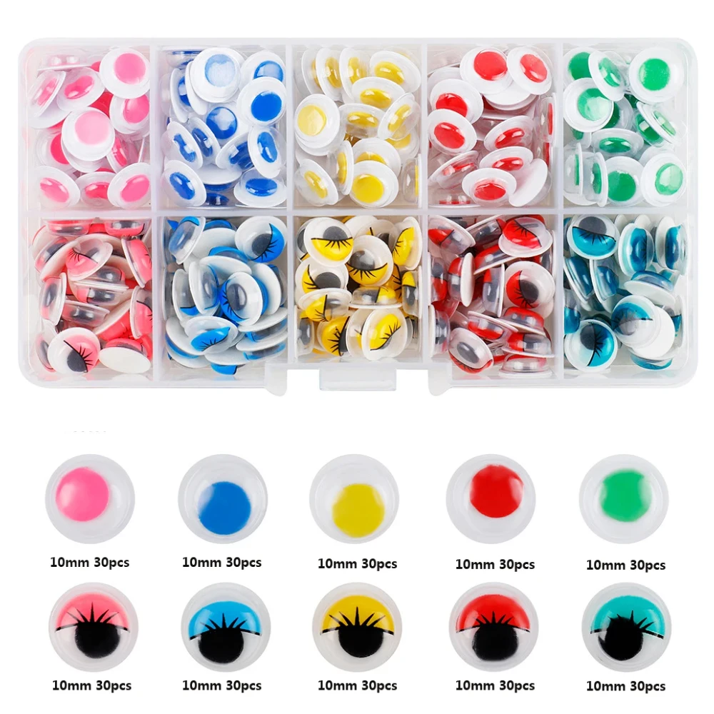 Colorful  Plastic Movable Self-Adhesive Eyes For  Children DIY Crafts Wiggly Googly Animal Eyeball  G0731 thumbnail 5