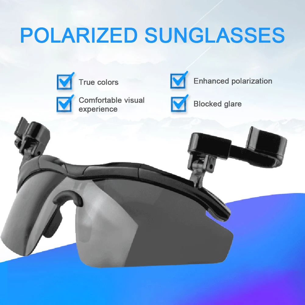Adjustables Sunglasses With Hat Clip Polarised Clip-On Sunglasses For Hat Brim UV-Proof Anti-Glare Glasses For Outdoor Fishing thumbnail 2