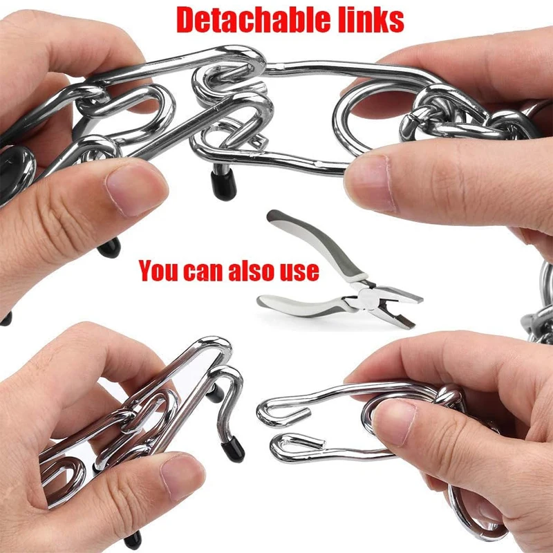 Large Dog Pet Training Stimulating Dog Training Chain Pet Supplies Rubber Tips Safe Adjustable Detachable Prong Choke Collar thumbnail 3