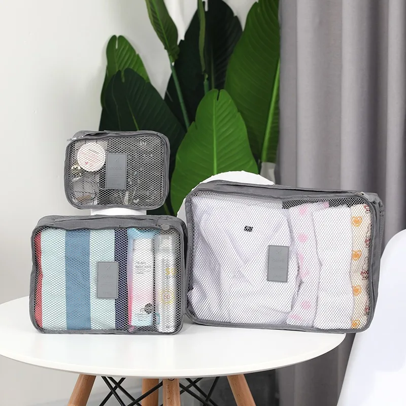 6Pcs Travel Clothes Storage Bags Set Portable Luggage Organizer Suitcase Pouch Pouch Packing Cube For Shoes Packing Clothes thumbnail 3