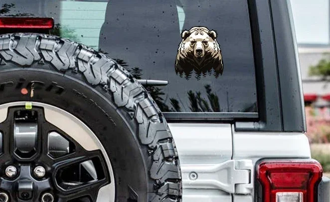 New Design Big Bear Car Bumper Window Sticker Scratch Repair Decal Vinyl Car Packaging Motorcycle Camper Decorative Decal, 13cm thumbnail 2