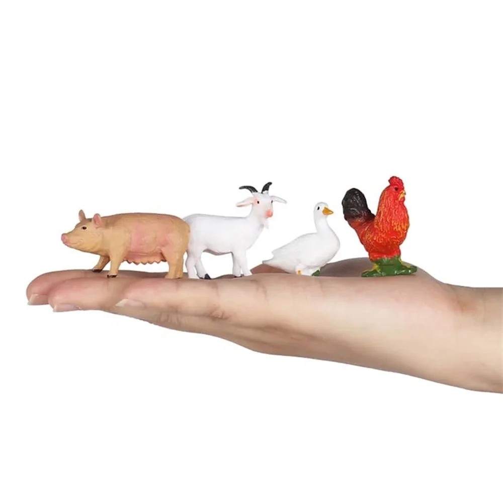 12PCS Simulation Poultry Farm Animal Model Toy Mini Duck Horse Chicken cow Figures Dolls Action Figurines Toys For Children Gift thumbnail 3