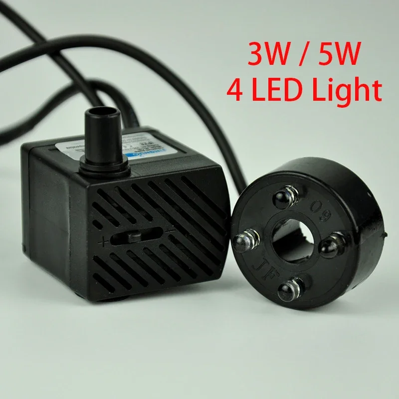3/5/10/16W LED Light Fountain Pump Fish Tank Water Pump for Rockery Garden Aquarium Decoration Air Pump 110V/220V thumbnail 5