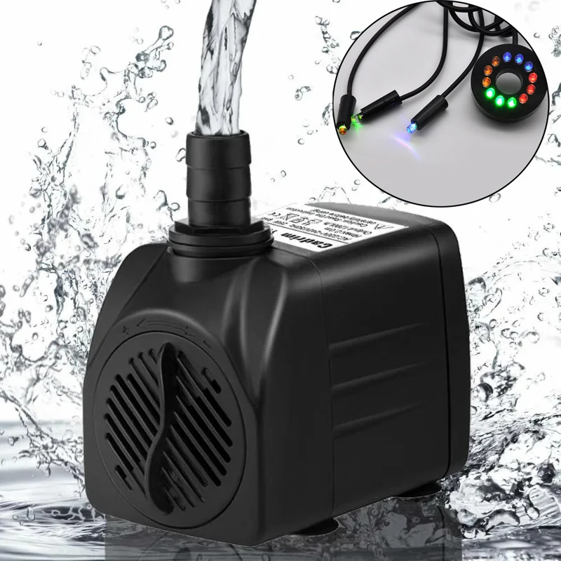 3/5/10/16W LED Light Fountain Pump Fish Tank Water Pump for Rockery Garden Aquarium Decoration Air Pump 110V/220V thumbnail 3
