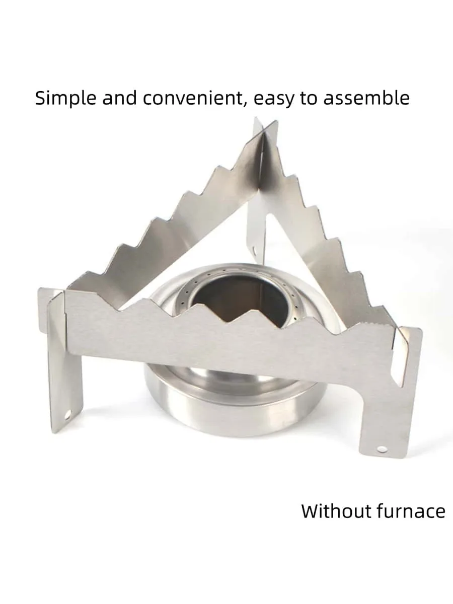 3pcs Outdoor Picnic Stove Stainless Steel Liquid Solid Alcohol Stove Portable Small And Simple Alcohol Stove Bracket thumbnail 2