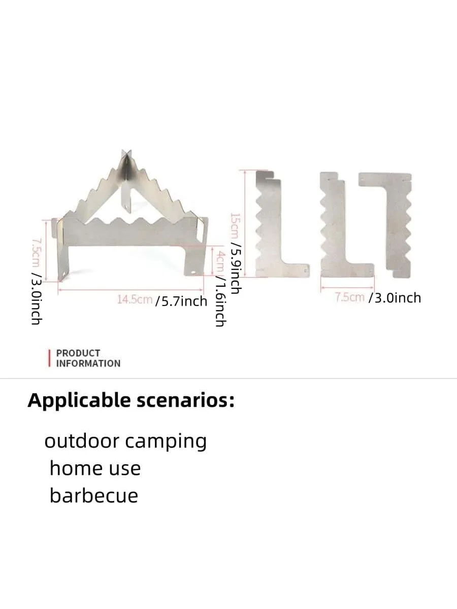 3pcs Outdoor Picnic Stove Stainless Steel Liquid Solid Alcohol Stove Portable Small And Simple Alcohol Stove Bracket thumbnail 4