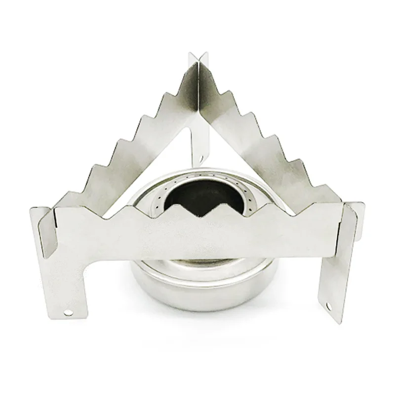 3pcs Outdoor Picnic Stove Stainless Steel Liquid Solid Alcohol Stove Portable Small And Simple Alcohol Stove Bracket thumbnail 5