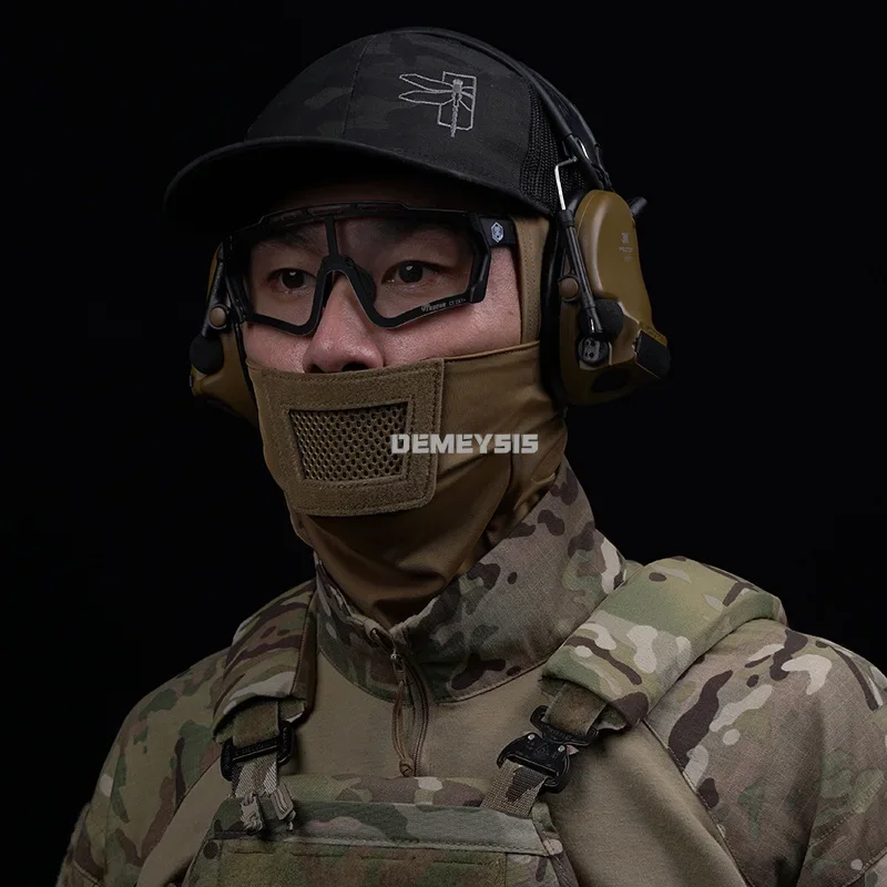 Tactical Balaclava Headwear Breathable Mesh Full Face Headgear Mask Cover Gears for Hunting Paintball Airsoft Outdoor Activities thumbnail 5