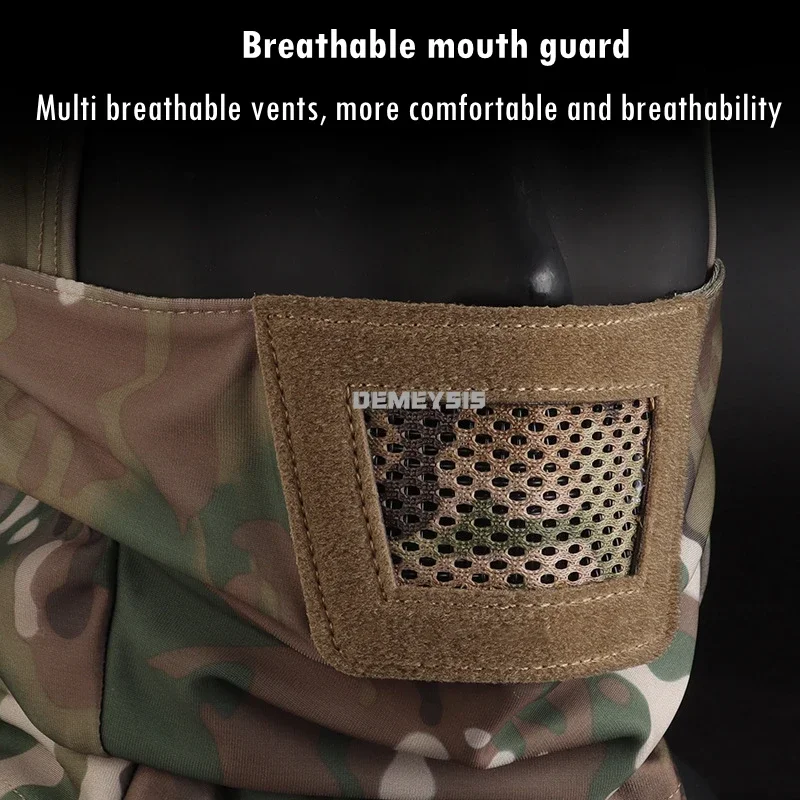 Tactical Balaclava Headwear Breathable Mesh Full Face Headgear Mask Cover Gears for Hunting Paintball Airsoft Outdoor Activities thumbnail 6