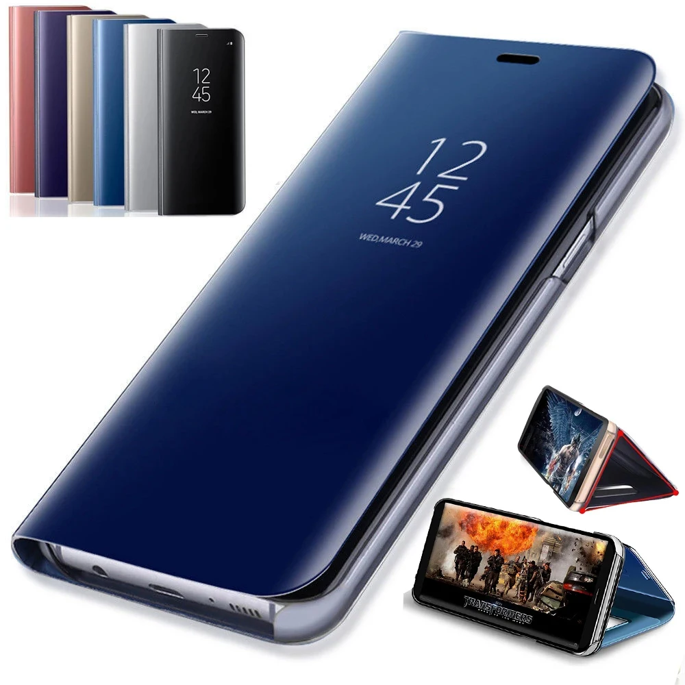Mirror Flip Cases For Xiaomi Redmi Note 15 14 13 12 11 Pro Plus 5G Stand Holder Phone Case Redmi Note 10S 11S 12S 10 Pro Cover