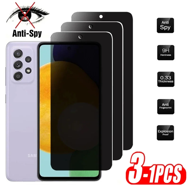 Privacy Screen Protector for Samsung Galaxy A15 A35 A55 A05 Anti-Spy Protective Glass For Samsung A14 A35 A54 A12 A17 A16 A26