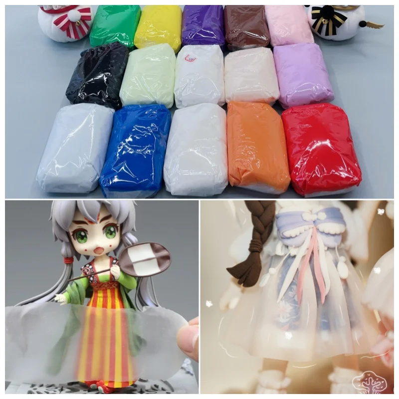 100g Crystal Resin Clay Air Dry Translucent Clay Polymer Light Clay DIY Doll Model Anime Figure Kneading Sculpture Materials