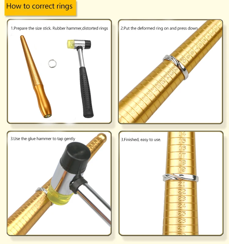 Professional Ring Enlarger Stick Mandrel Handle Hammers Ring Sizer Finger Measuring Stick For DIY Jewelry Making Measuring Tools thumbnail 2