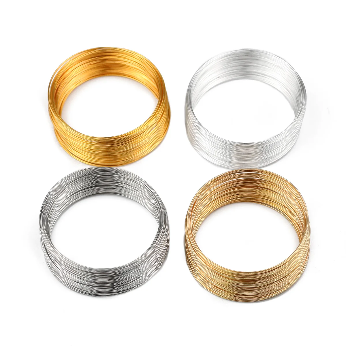 100 Loops/Lot 0.6mm Stainless Steel Wire Bracelet Collar Memory Wire Ring Wire Cords For Jewelry Making DIY Accessories Supplies thumbnail 2