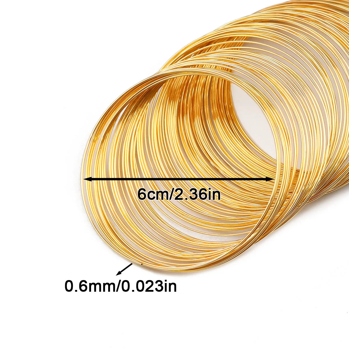 100 Loops/Lot 0.6mm Stainless Steel Wire Bracelet Collar Memory Wire Ring Wire Cords For Jewelry Making DIY Accessories Supplies thumbnail 4