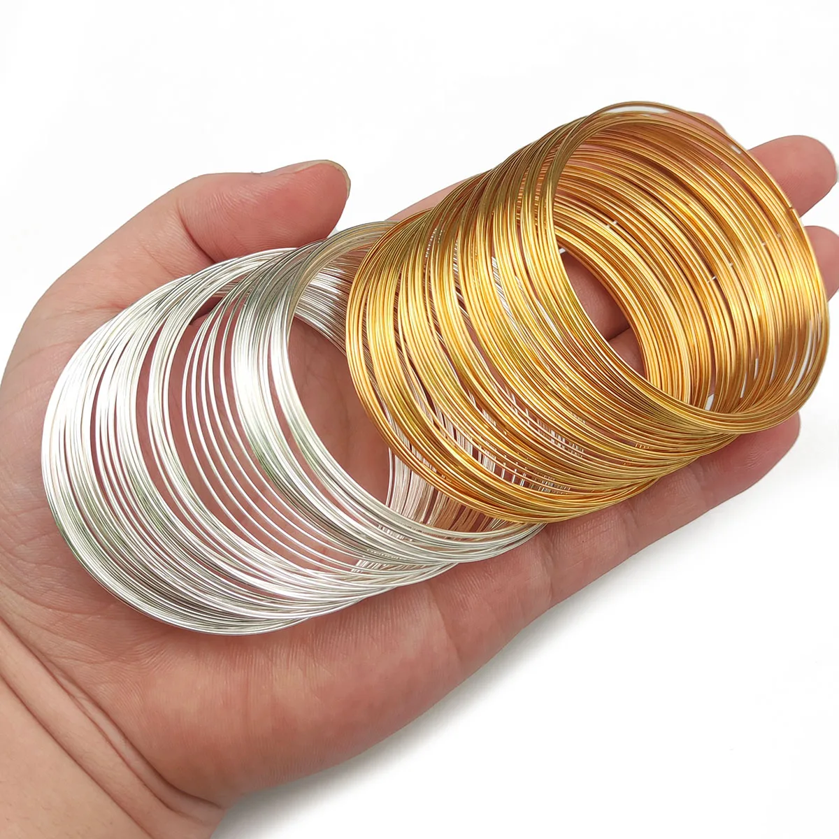 100 Loops/Lot 0.6mm Stainless Steel Wire Bracelet Collar Memory Wire Ring Wire Cords For Jewelry Making DIY Accessories Supplies thumbnail 6