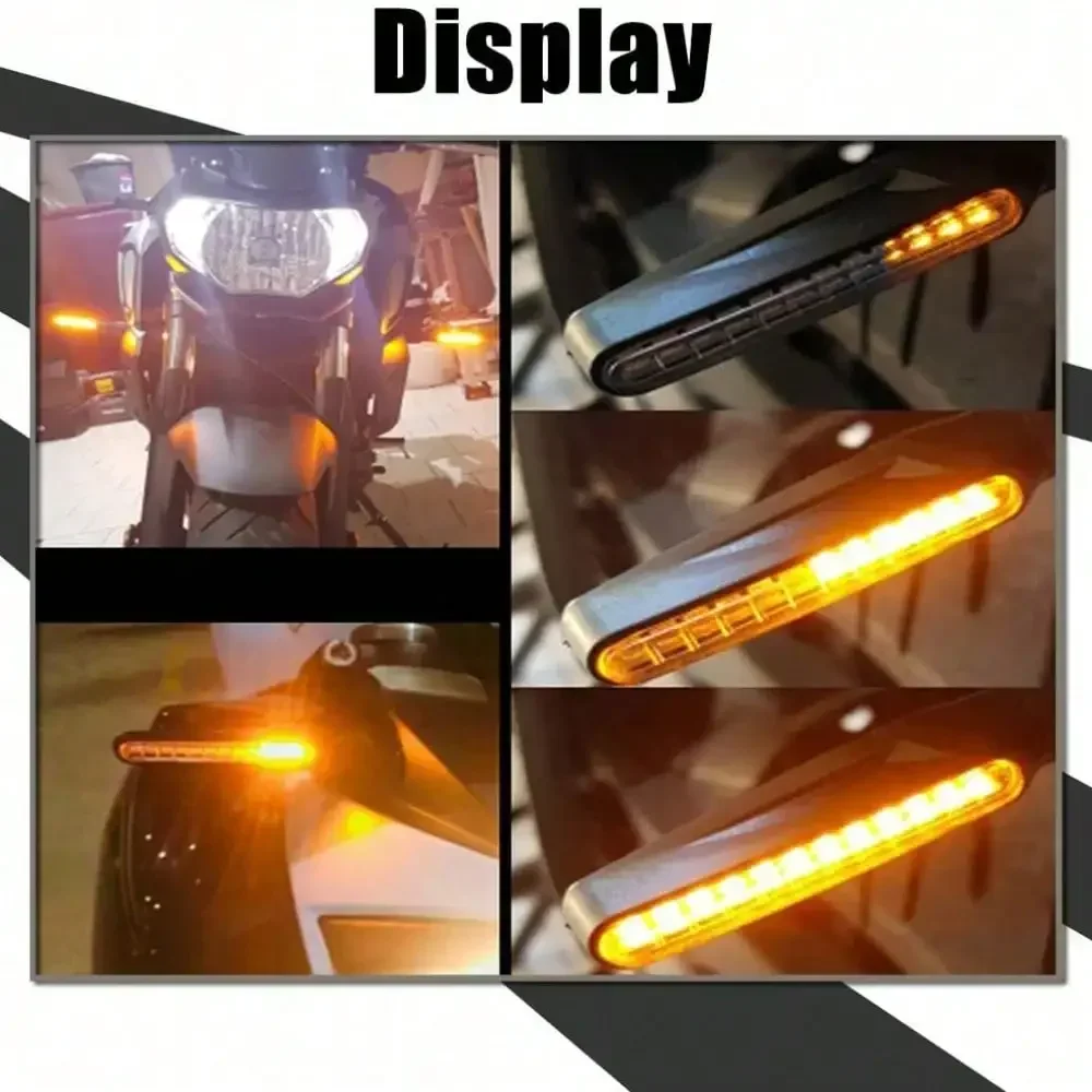 2PCS Universal LED Motorcycle Turn Signal Light 12v IP68 Waterproof Amber Flasher Indicator Blinker Rear Lights Lamp Accessories thumbnail 4